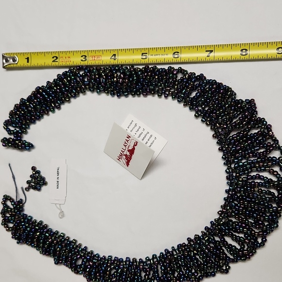 Broken Clasp Peacock Colored STATEMENT NECKLACE - Picture 9 of 12